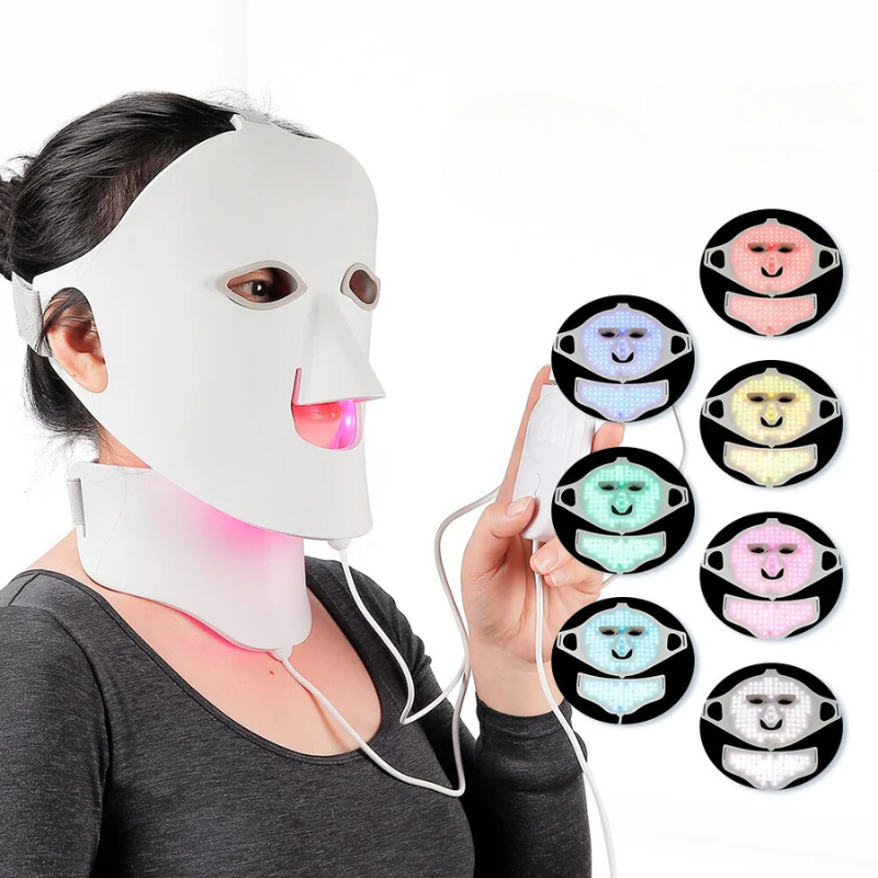 Masque LED de Thérapie pour Visage | 7 Couleurs et Silicone Médical