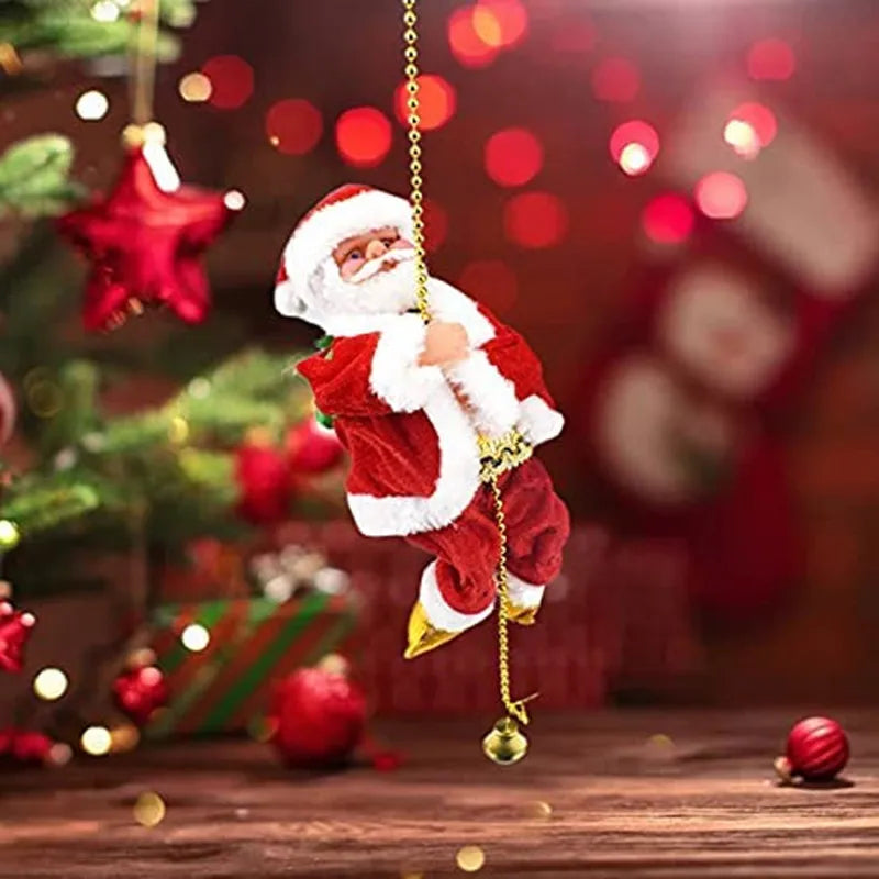 Père Noël Musical Grimpant | Décoration Festive et Interactif