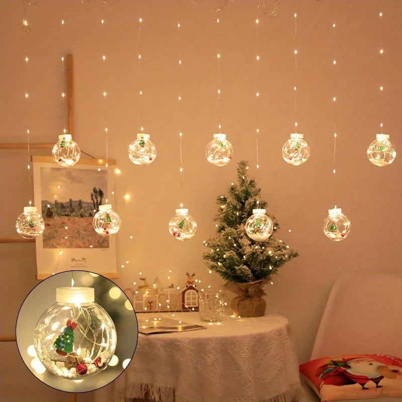 Lumières de Rideau LED Chaudes | Décoration Festive pour Noël à Domicile