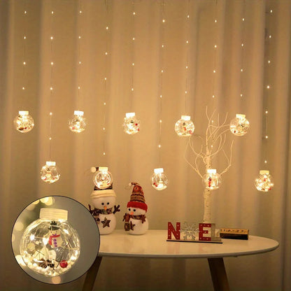 Lumières de Rideau LED Chaudes | Décoration Festive pour Noël à Domicile