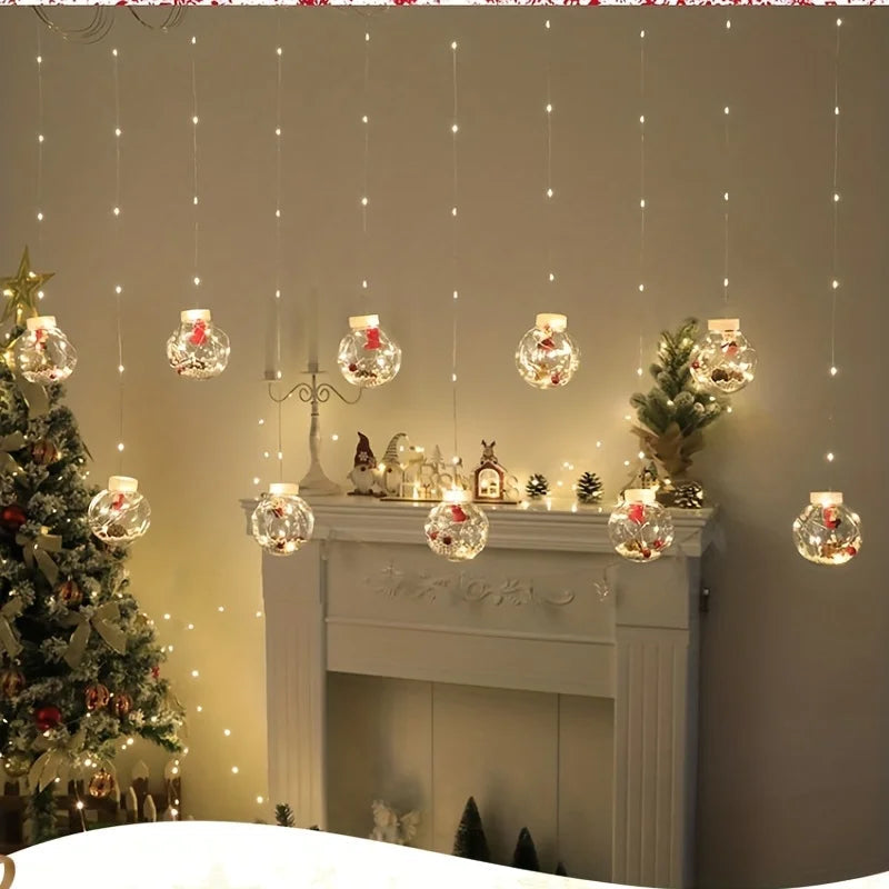 Lumières de Rideau LED Chaudes | Décoration Festive pour Noël à Domicile