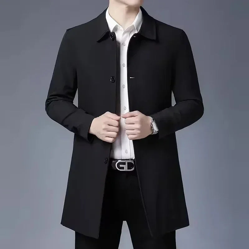 Manteau Long Classique pour Hommes | Élégance et Confort au Quotidien