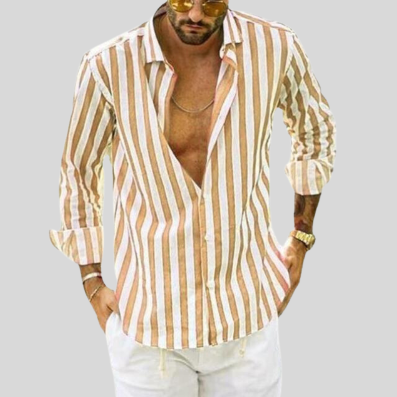 Chemise Slim Rayée pour Homme | Style Élégant et Confort Optimal