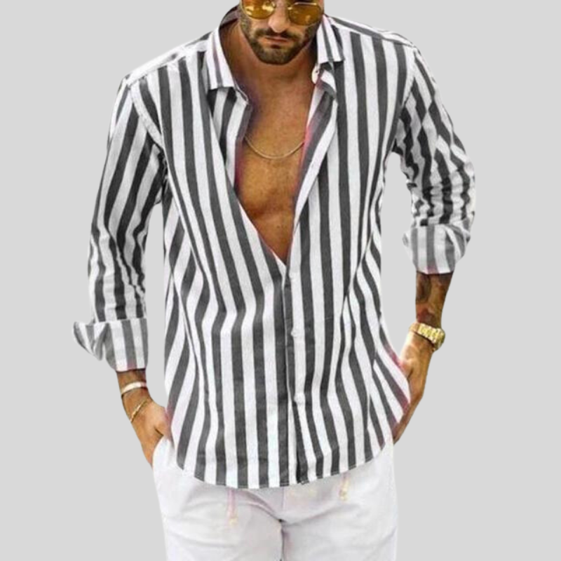 Chemise Slim Rayée pour Homme | Style Élégant et Confort Optimal