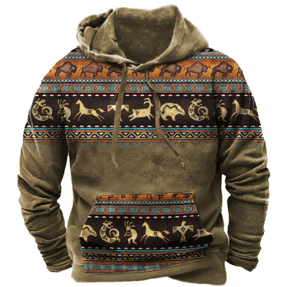 Sweat à Capuche Aztec Confortable | Style Décontracté avec Motif Saisissant
