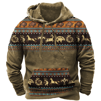 Sweat à Capuche Aztec Confortable | Style Décontracté avec Motif Saisissant