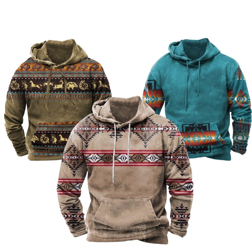 Sweat à Capuche Aztec Confortable | Style Décontracté avec Motif Saisissant