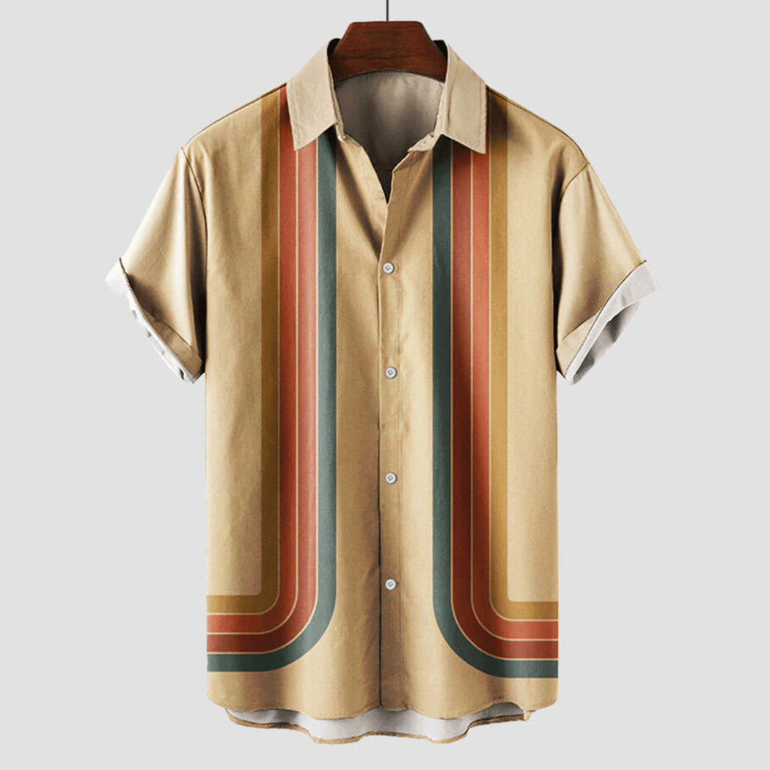 Chemise Rétro Chic à Rayures | Confort et Style pour Été