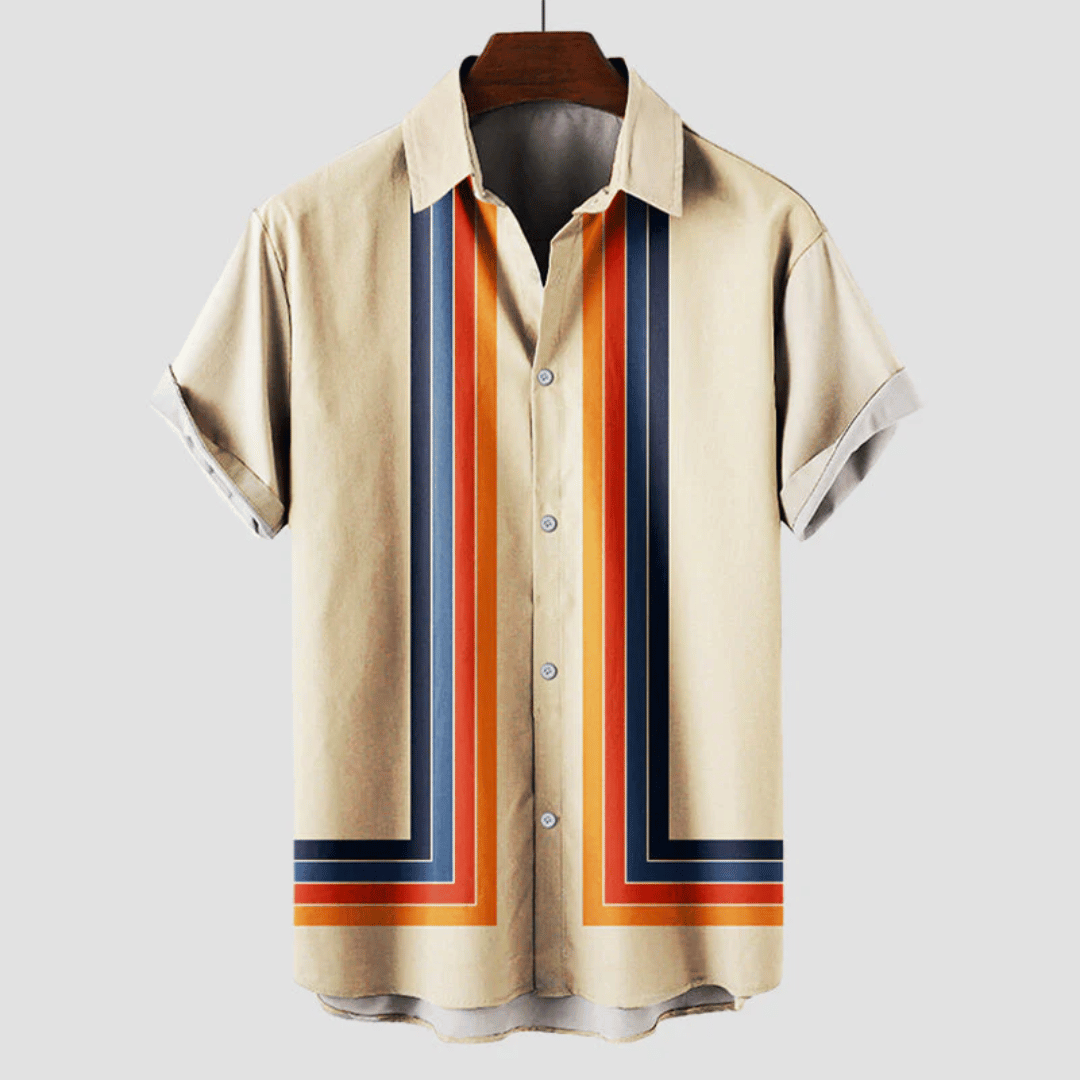 Chemise Rétro Chic à Rayures | Confort et Style pour Été
