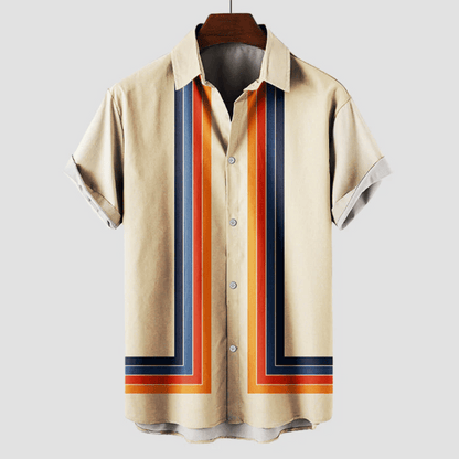 Chemise Rétro Chic à Rayures | Confort et Style pour Été