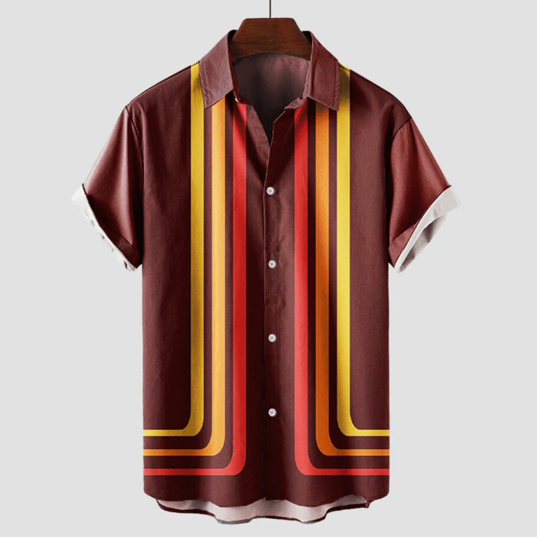 Chemise Rétro Chic à Rayures | Confort et Style pour Été
