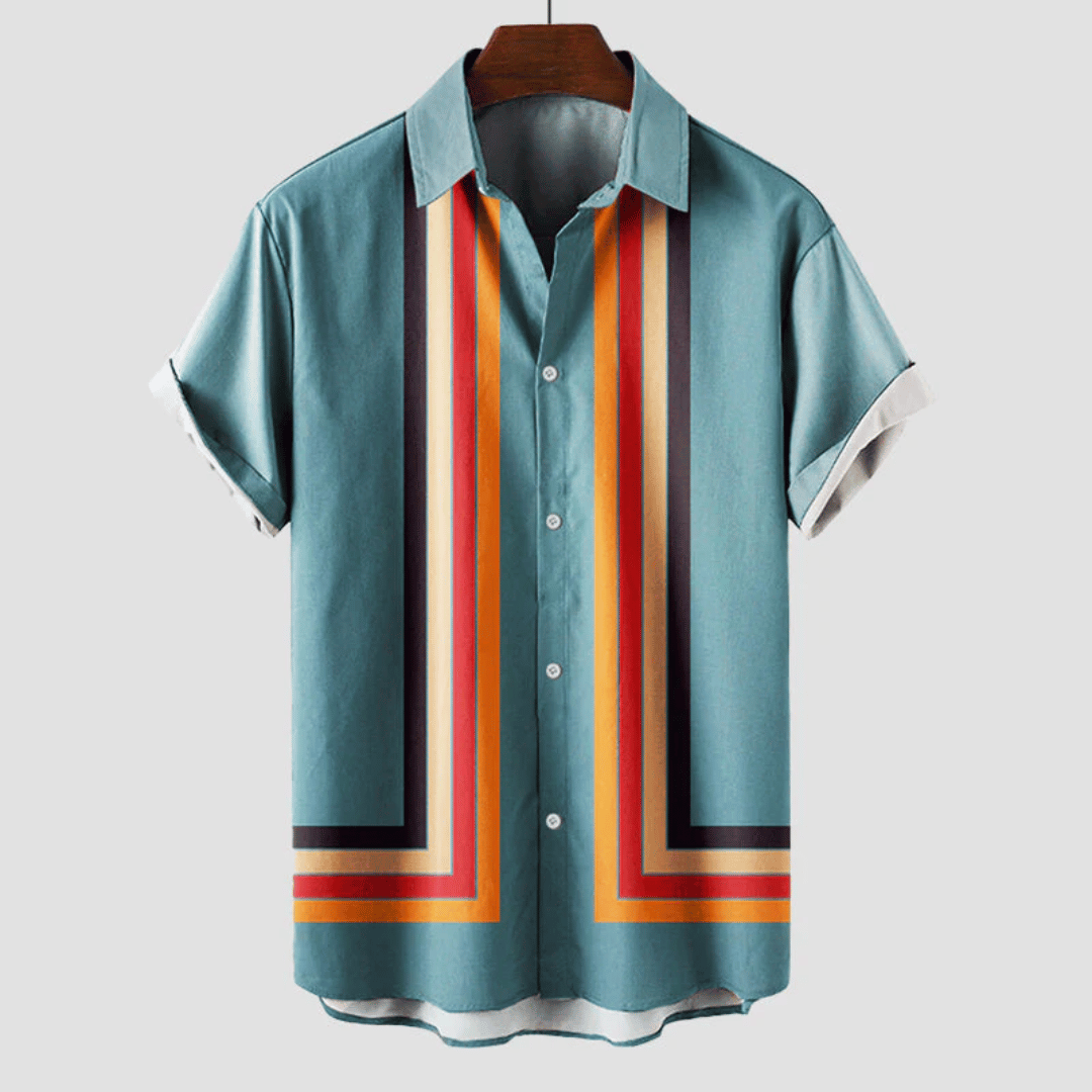 Chemise Rétro Chic à Rayures | Confort et Style pour Été