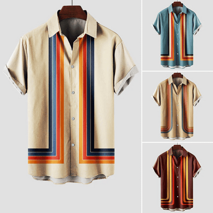 Chemise Rétro Chic à Rayures | Confort et Style pour Été