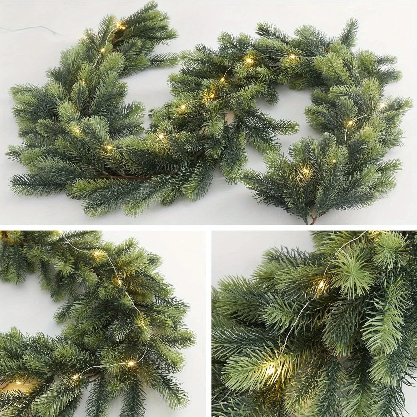 Guirlande de Noël avec Éclairage LED | Décoration Festive en Pin Artificiel