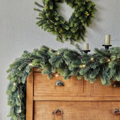 Guirlande de Noël avec Éclairage LED | Décoration Festive en Pin Artificiel