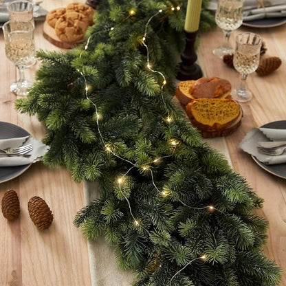 Guirlande de Noël avec Éclairage LED | Décoration Festive en Pin Artificiel
