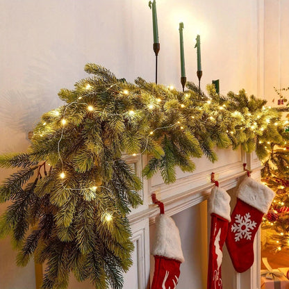 Guirlande de Noël avec Éclairage LED | Décoration Festive en Pin Artificiel
