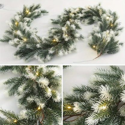 Guirlande de Noël avec Éclairage LED | Décoration Festive en Pin Artificiel