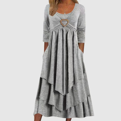Robe Longue Femme Élégante | Silhouette en A avec Poches Pratiques