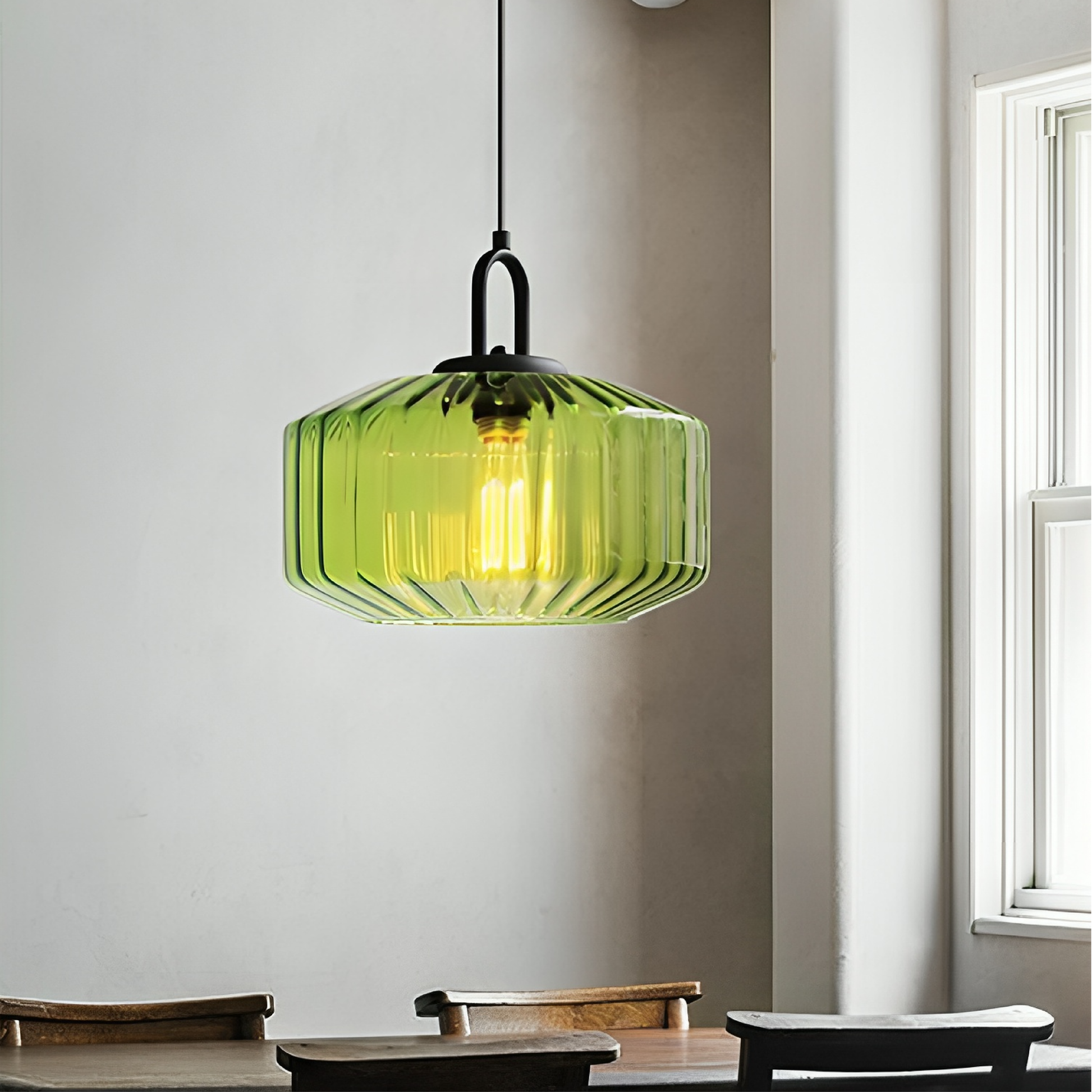 Lampe Pendante en Verre Coloré | Design Bauhaus et Ambiance Chaleureuse