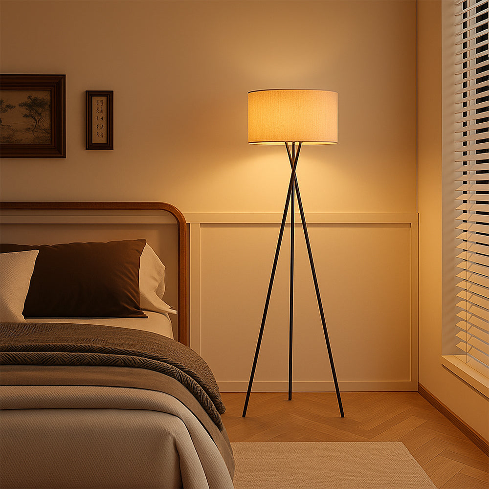 Lampe de Sol en Soie | Élégance Contemporaine et Atmosphère Chaleureuse