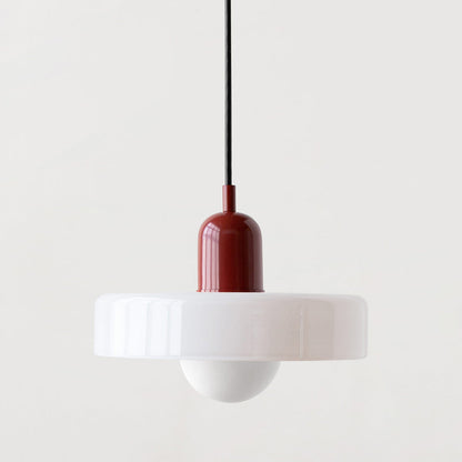 Lampe Pendante Bauhaus en Verre Coloré | Élégance Géométrique et Ambiance Chaleureuse