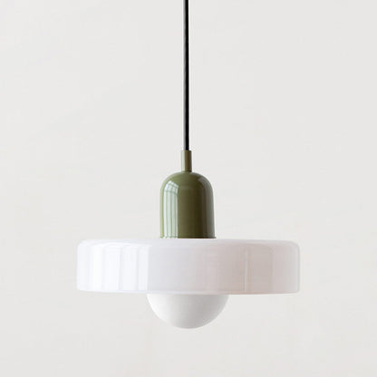 Lampe Pendante Bauhaus en Verre Coloré | Élégance Géométrique et Ambiance Chaleureuse