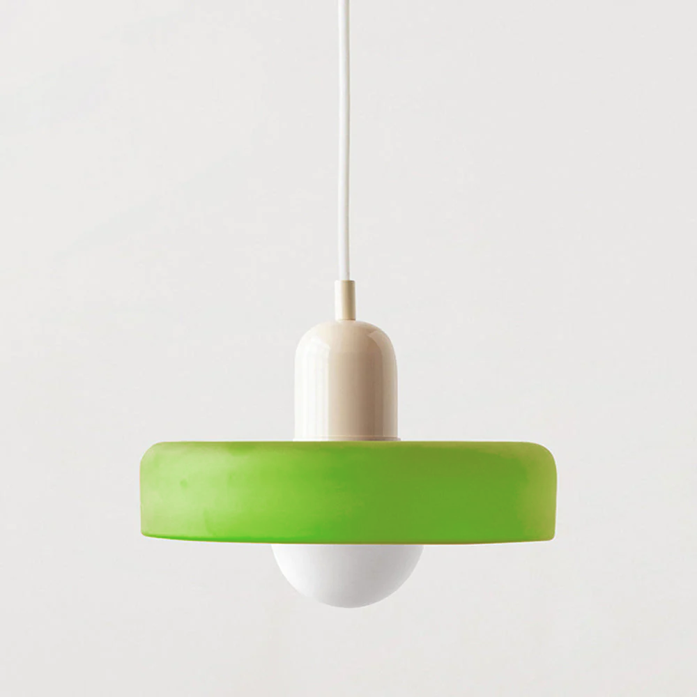 Lampe Pendante Bauhaus en Verre Coloré | Élégance Géométrique et Ambiance Chaleureuse