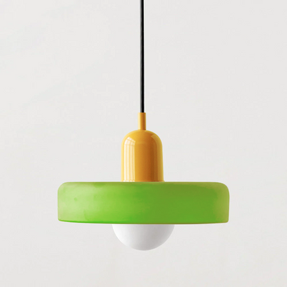 Lampe Pendante Bauhaus en Verre Coloré | Élégance Géométrique et Ambiance Chaleureuse