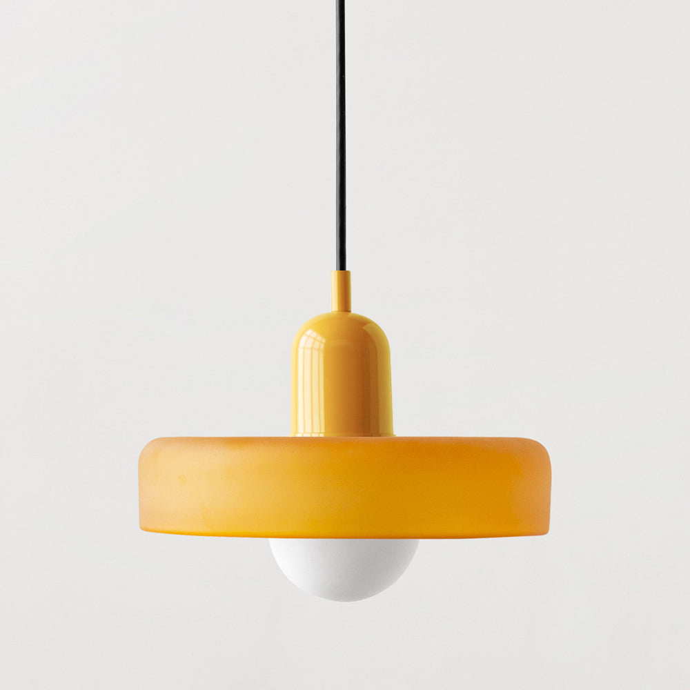 Lampe Pendante Bauhaus en Verre Coloré | Élégance Géométrique et Ambiance Chaleureuse