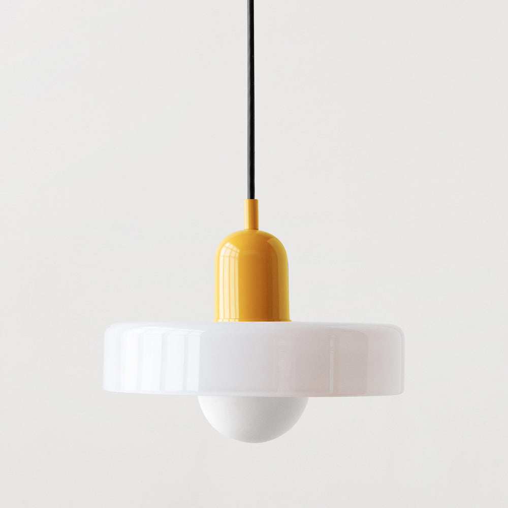 Lampe Pendante Bauhaus en Verre Coloré | Élégance Géométrique et Ambiance Chaleureuse