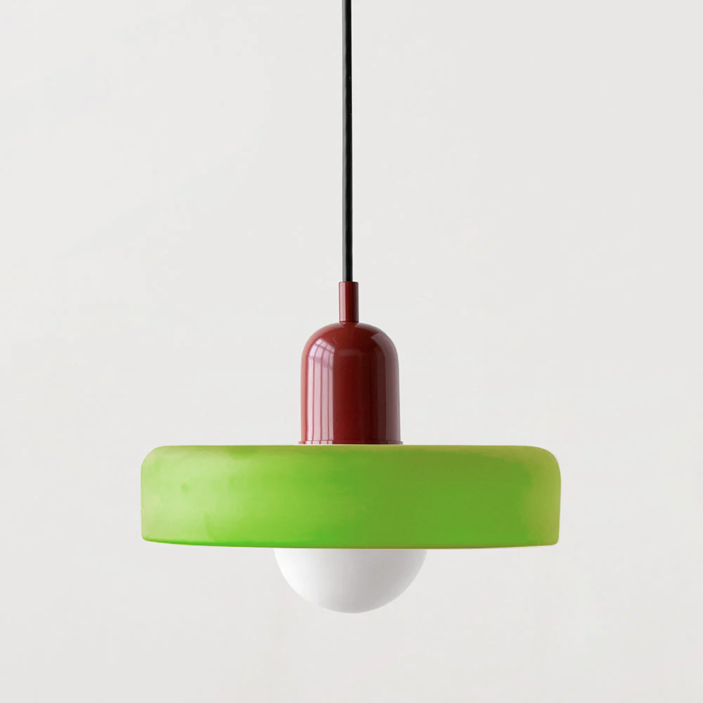 Lampe Pendante Bauhaus en Verre Coloré | Élégance Géométrique et Ambiance Chaleureuse