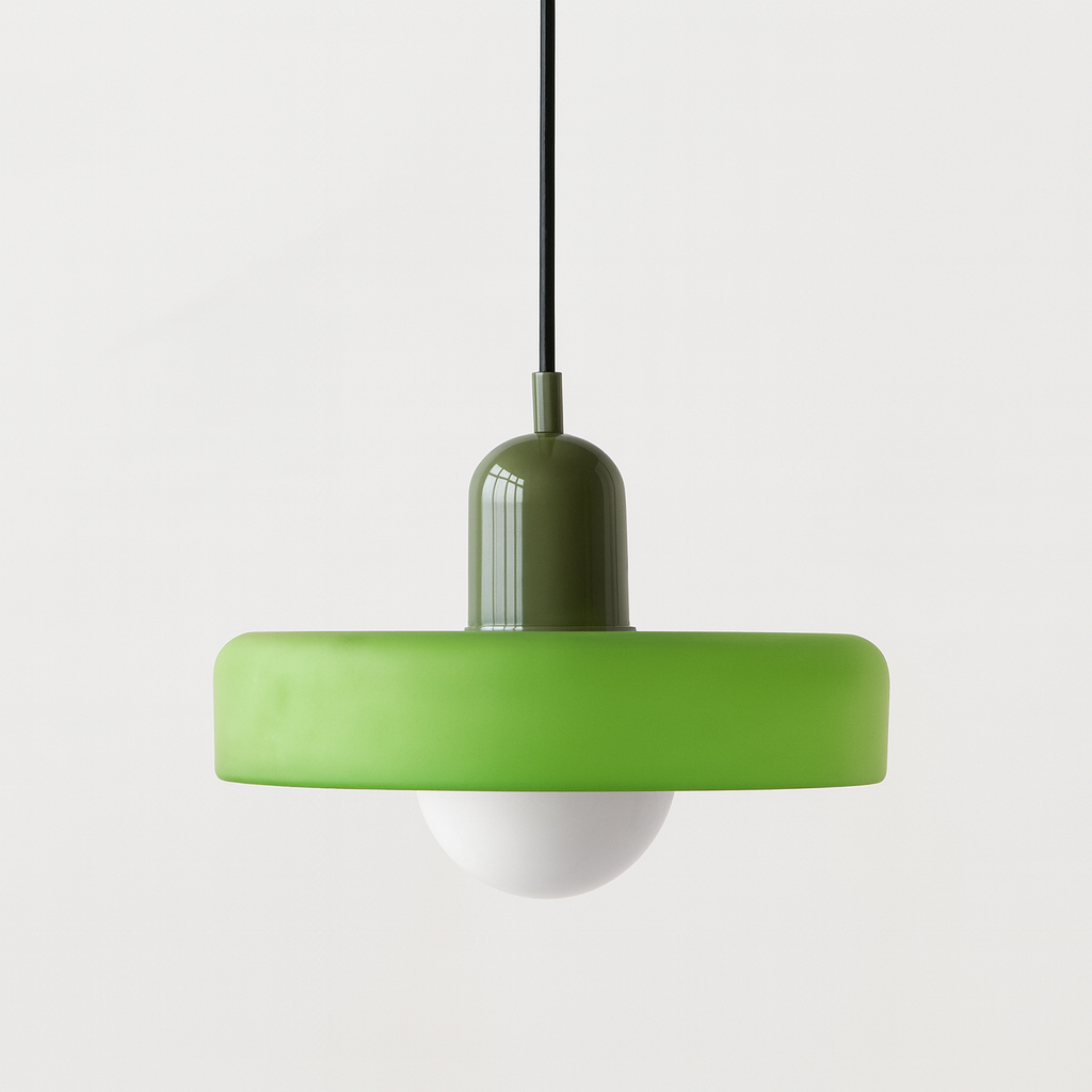 Lampe Pendante Bauhaus en Verre Coloré | Élégance Géométrique et Ambiance Chaleureuse