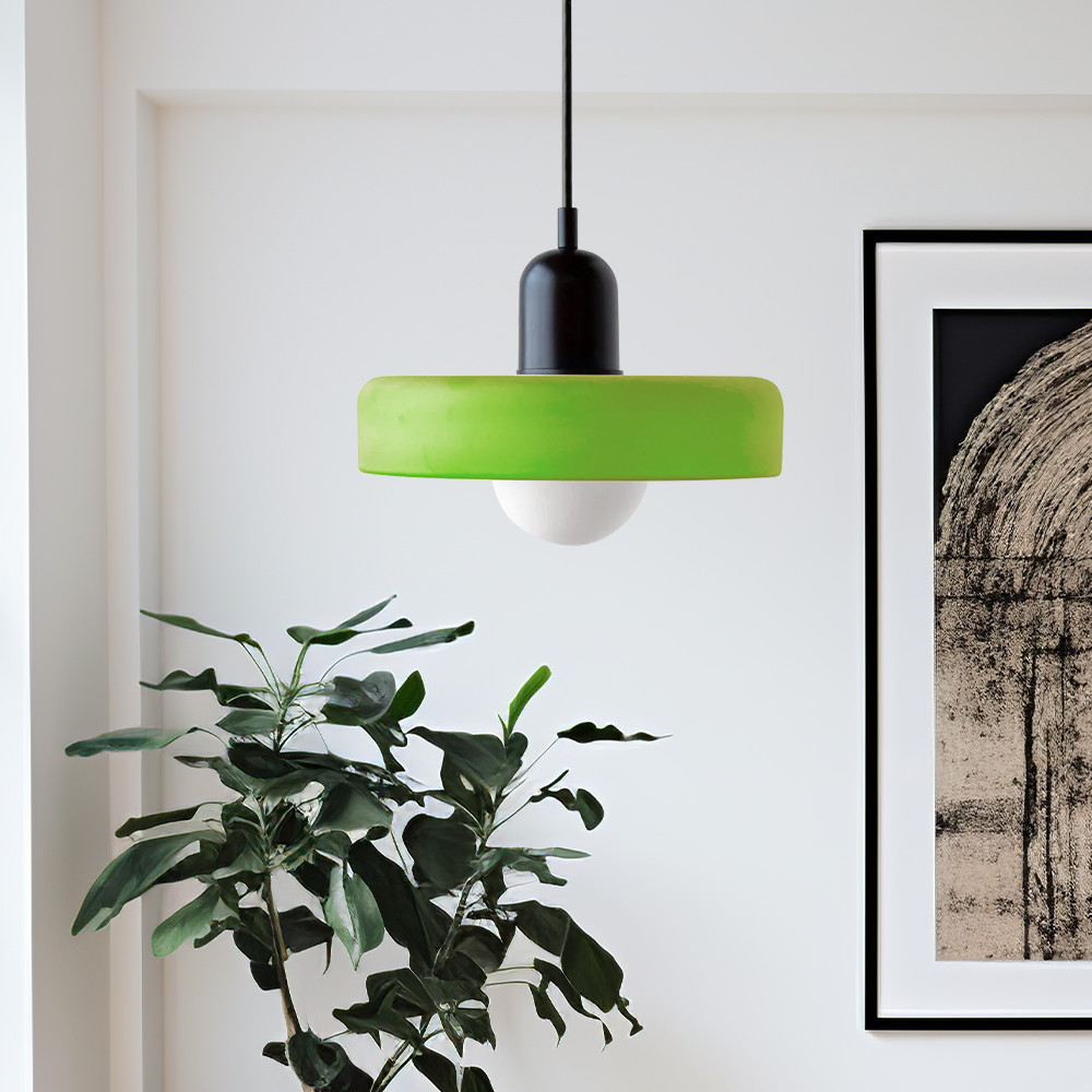 Lampe Pendante Bauhaus en Verre Coloré | Élégance Géométrique et Ambiance Chaleureuse