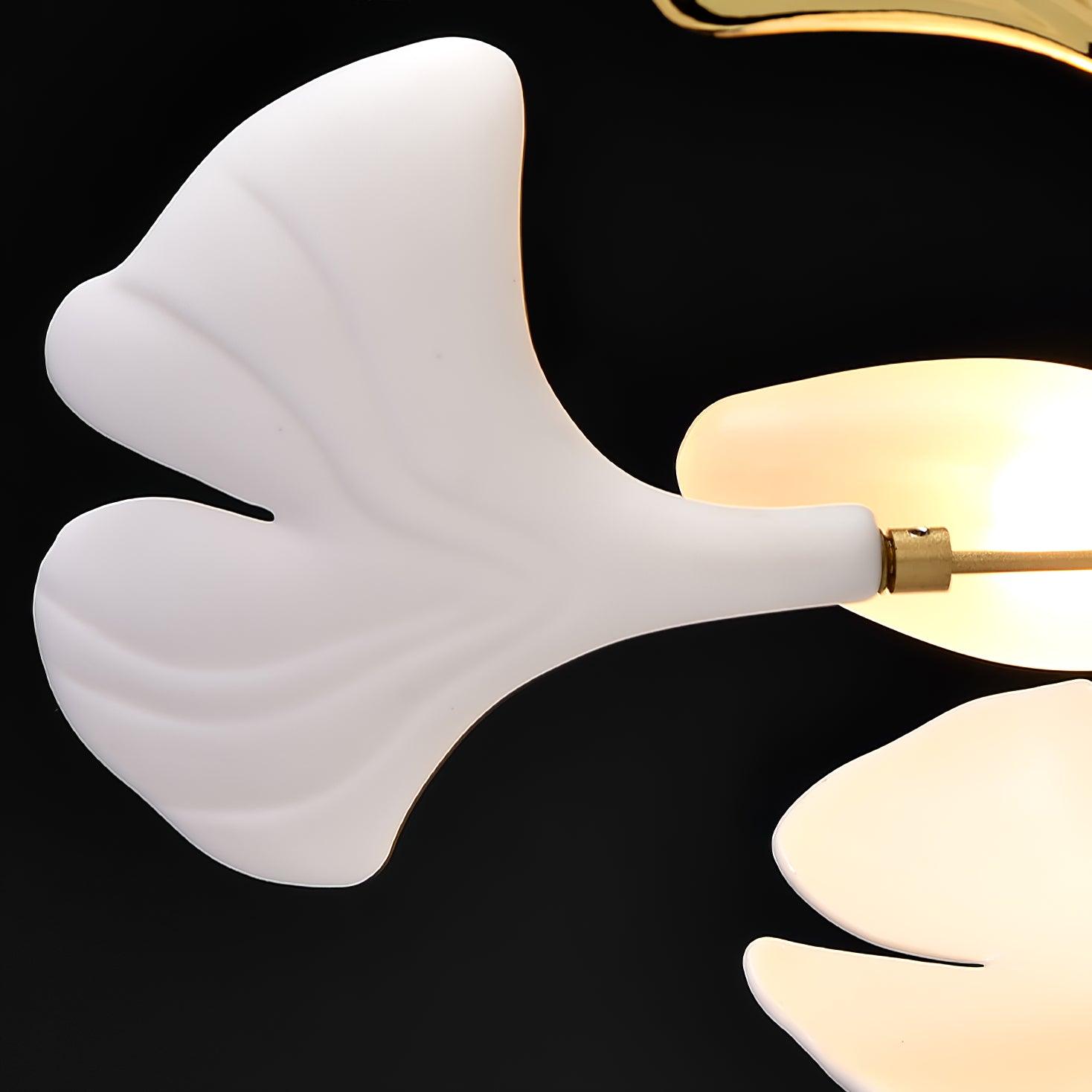 Lustre Ginkgo Contemporain en Verre | Éclairage LED Élégant et Réglable