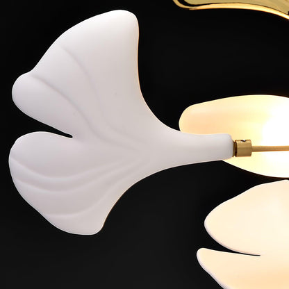 Lustre Ginkgo Contemporain en Verre | Éclairage LED Élégant et Réglable