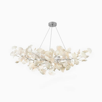 Lustre Ginkgo Contemporain en Verre | Éclairage LED Élégant et Réglable