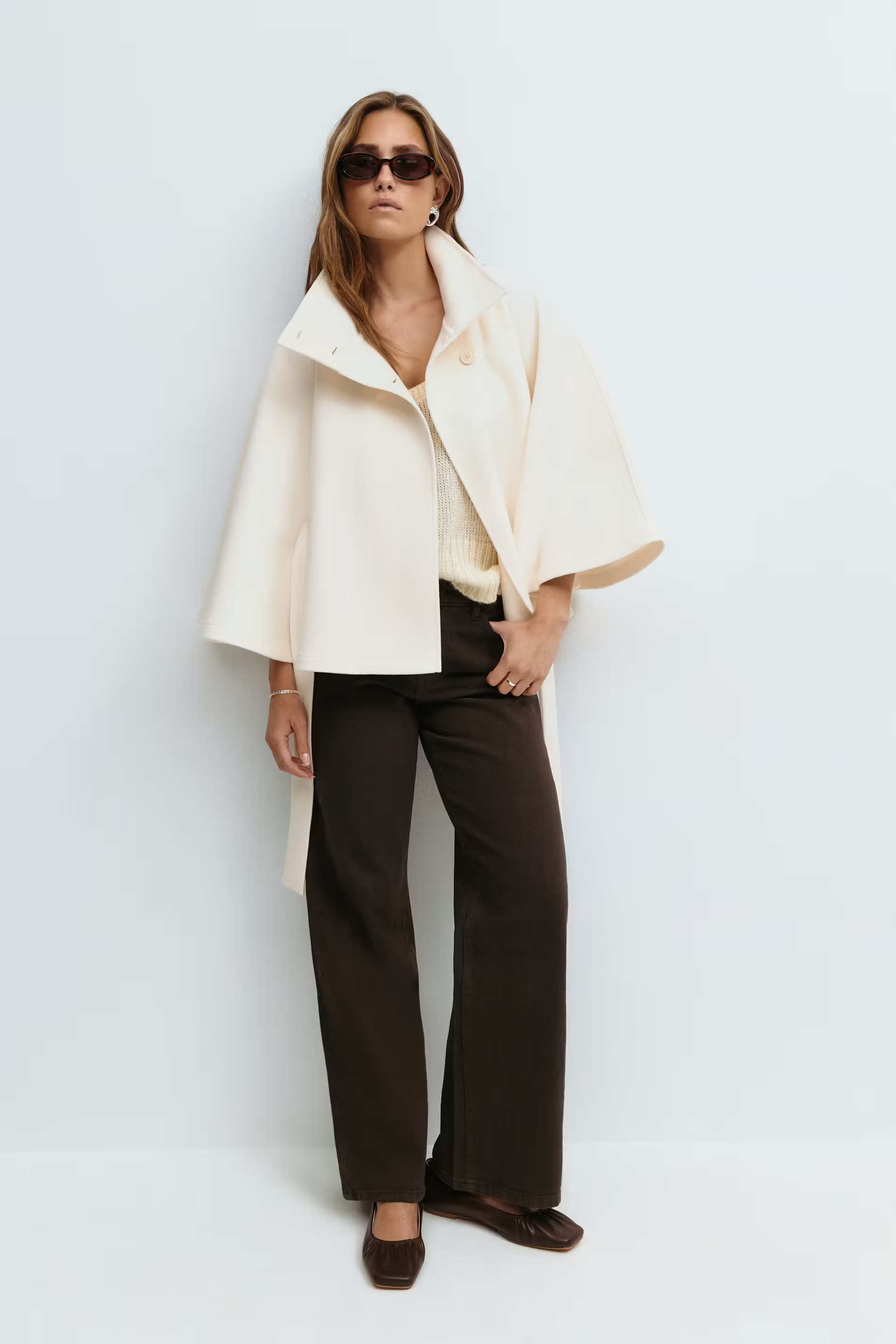 Manteau Cape Élégant pour Femmes | Chic et Pratique avec Col Haut