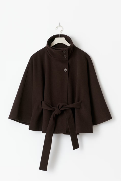 Manteau Cape Élégant pour Femmes | Chic et Pratique avec Col Haut