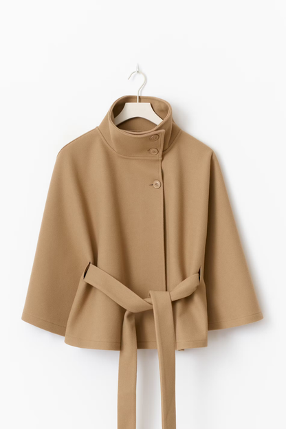 Manteau Cape Élégant pour Femmes | Chic et Pratique avec Col Haut