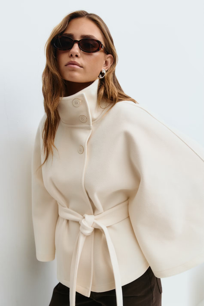 Manteau Cape Élégant pour Femmes | Chic et Pratique avec Col Haut
