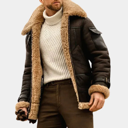 Veste Aviateur en Cuir pour Hommes | Chaude et Élégante pour l'Hiver