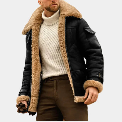 Veste Aviateur en Cuir pour Hommes | Chaude et Élégante pour l'Hiver