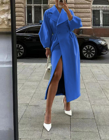 Manteau Long d'Hiver pour Femmes | Élégant avec Revers Surdimensionné