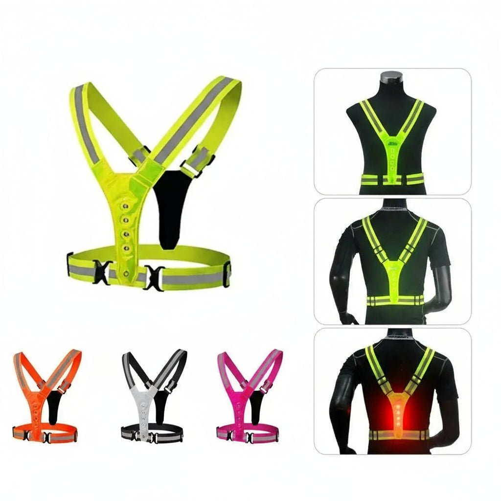 Gilet de Sécurité LED Ajustable | Visibilité Maximale pour Entraînements Nocturnes