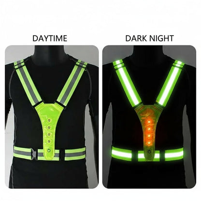 Gilet de Sécurité LED Ajustable | Visibilité Maximale pour Entraînements Nocturnes