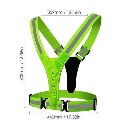 Gilet de Sécurité LED Ajustable | Visibilité Maximale pour Entraînements Nocturnes