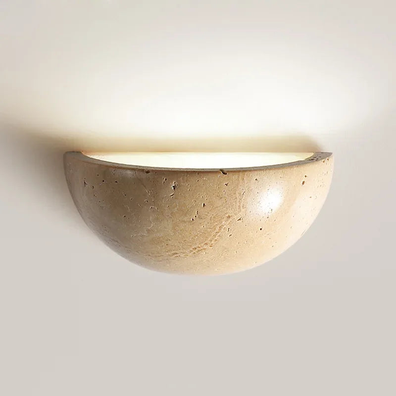 Applique Murale LED en Pierre Naturelle | Éclairage Ambiant Chaleureux et Économe