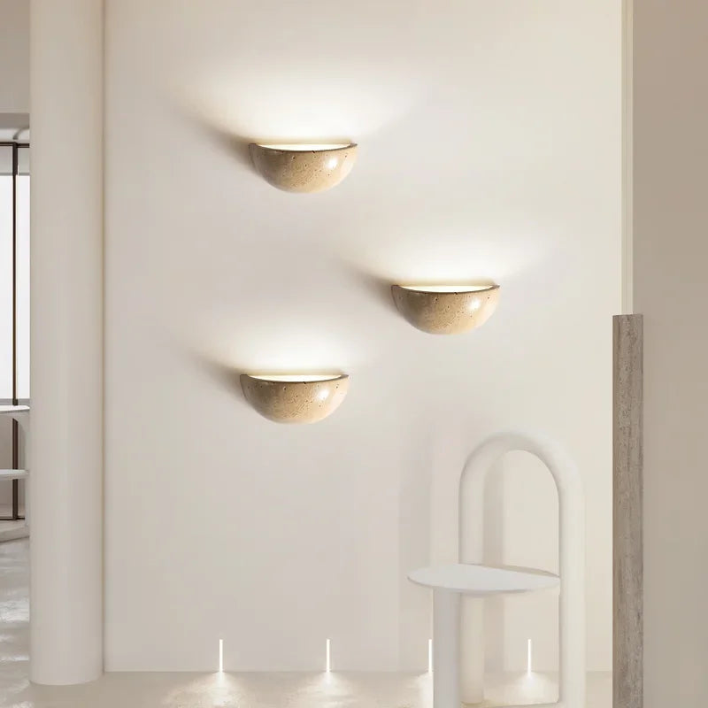 Applique Murale LED en Pierre Naturelle | Éclairage Ambiant Chaleureux et Économe