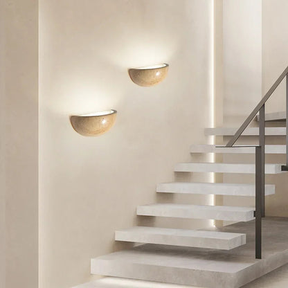 Applique Murale LED en Pierre Naturelle | Éclairage Ambiant Chaleureux et Économe